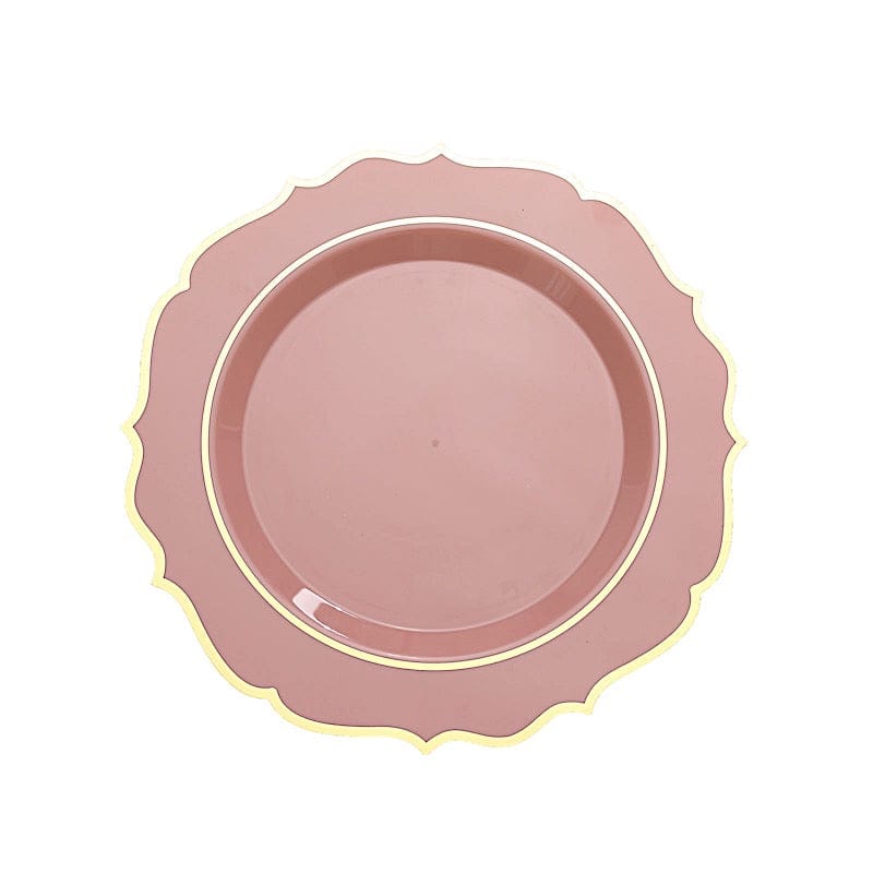 10 pcs 10 in Disposable Plastic Dinner Plates With Scalloped Rim