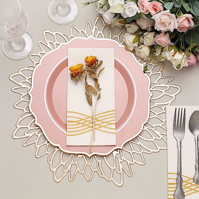 10 pcs 10 in Disposable Plastic Dinner Plates With Scalloped Rim