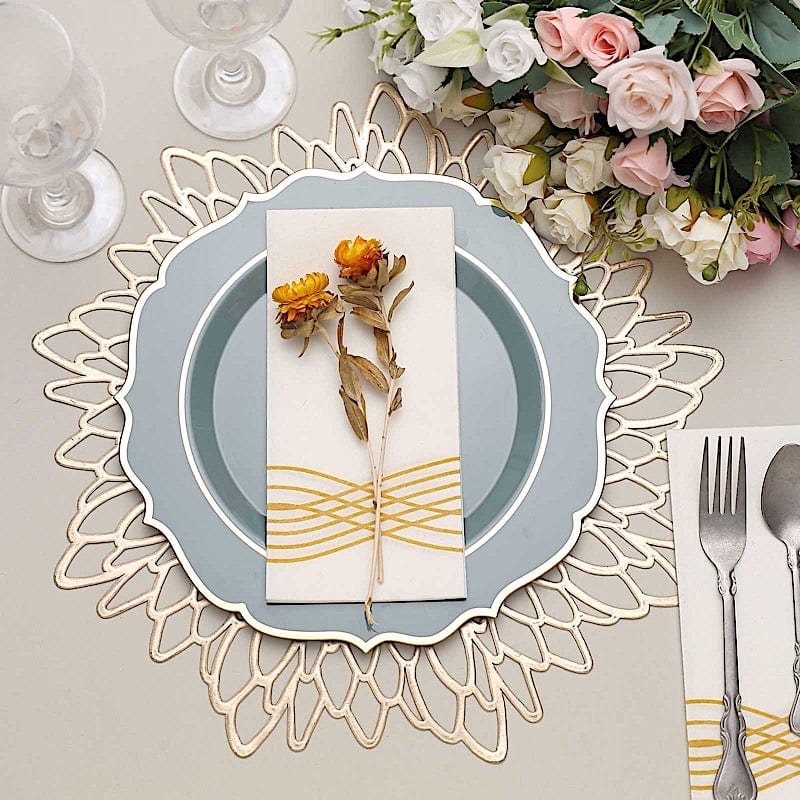 10 pcs 10 in Disposable Plastic Dinner Plates With Scalloped Rim