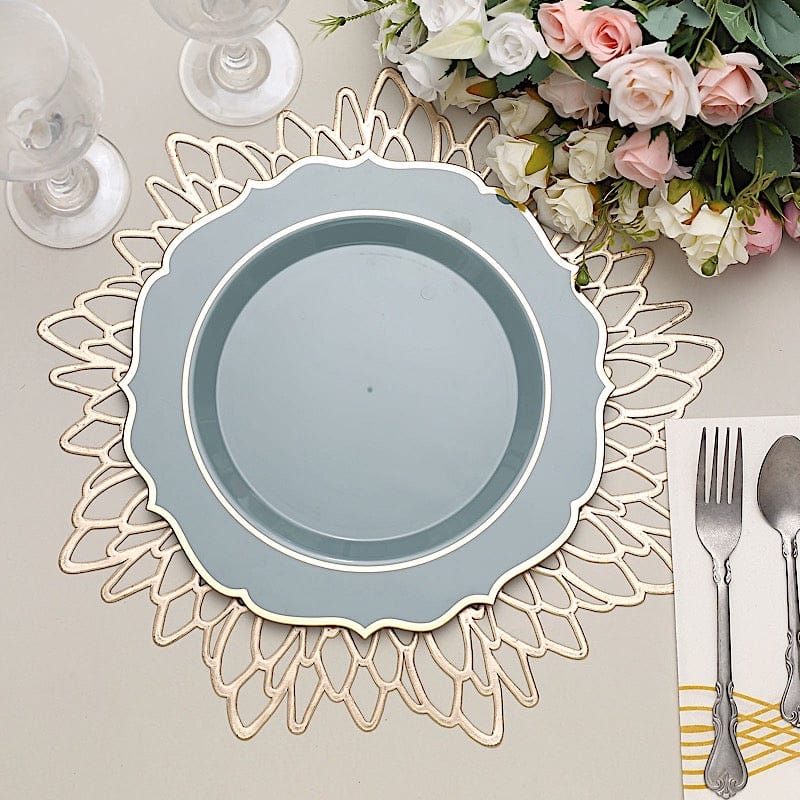 10 pcs 10 in Disposable Plastic Dinner Plates With Scalloped Rim