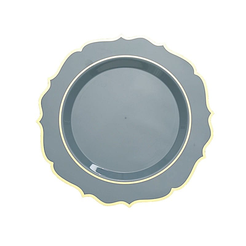 10 pcs 10 in Disposable Plastic Dinner Plates With Scalloped Rim