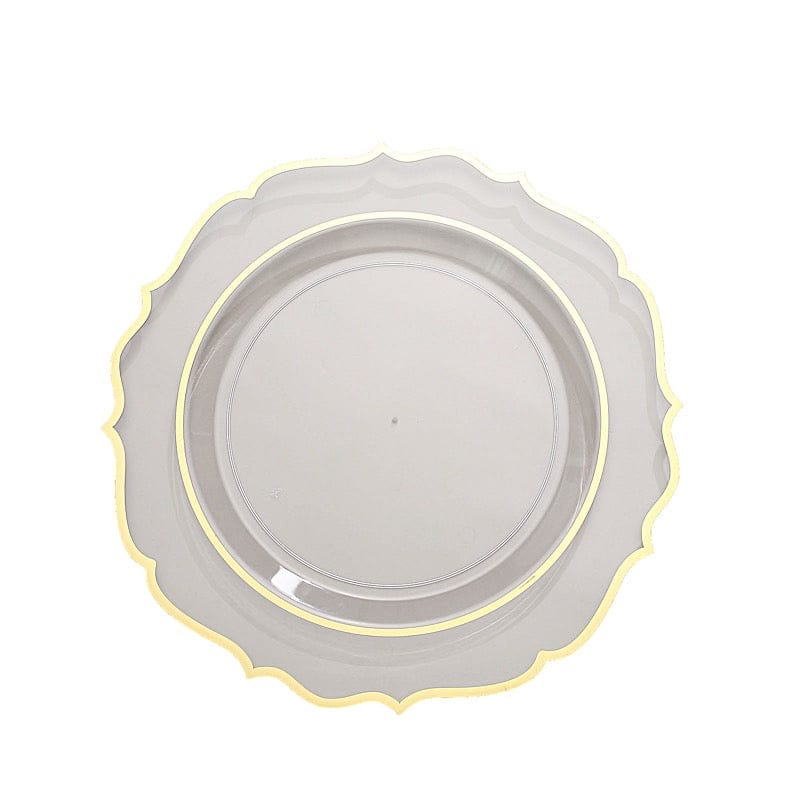 10 pcs 10 in Disposable Plastic Dinner Plates With Scalloped Rim