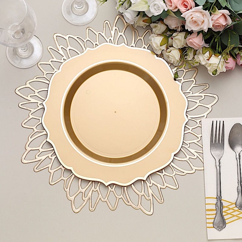10 pcs 10 in Disposable Plastic Dinner Plates With Scalloped Rim