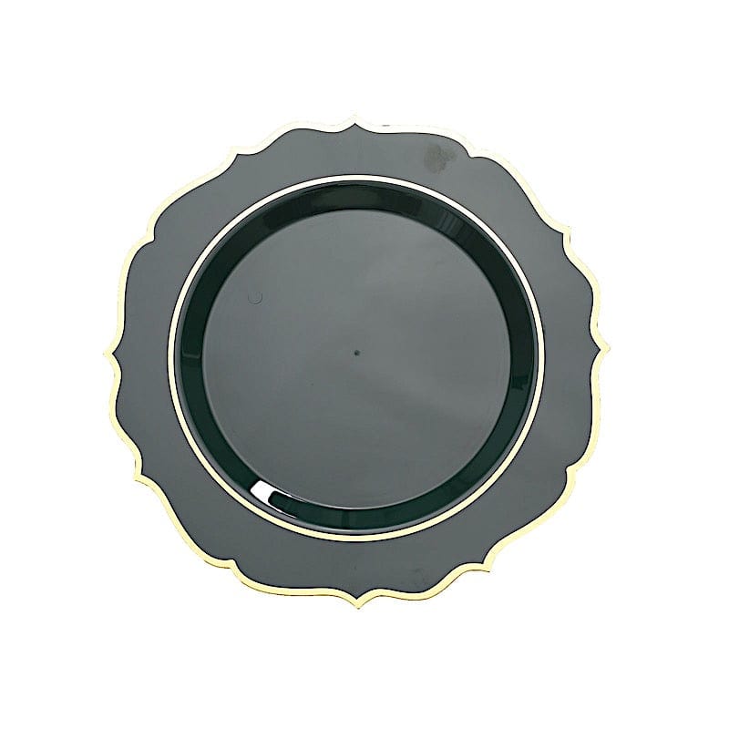 10 pcs 10 in Disposable Plastic Dinner Plates With Scalloped Rim