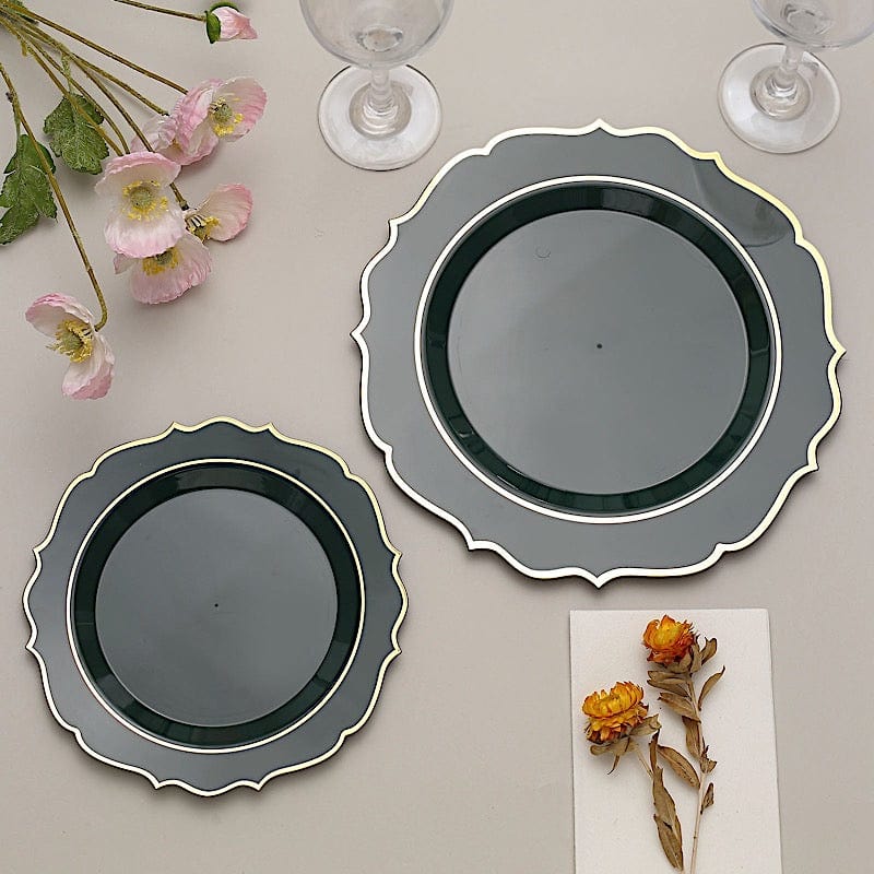 10 pcs 10 in Disposable Plastic Dinner Plates With Scalloped Rim