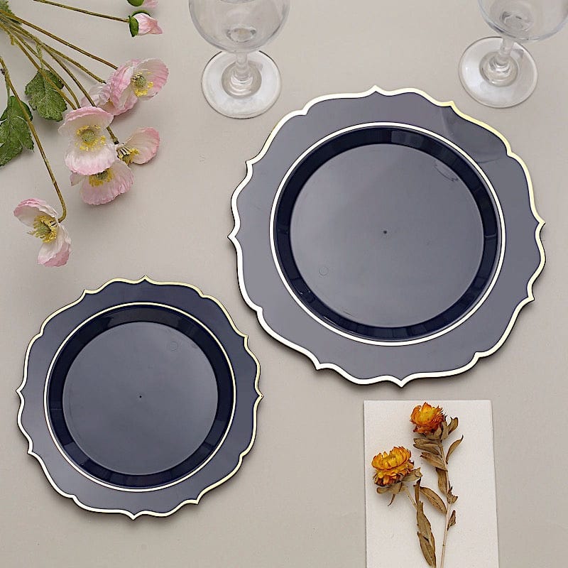 10 pcs 10 in Disposable Plastic Dinner Plates With Scalloped Rim