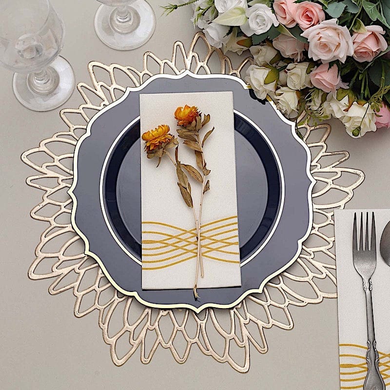 10 pcs 10 in Disposable Plastic Dinner Plates With Scalloped Rim
