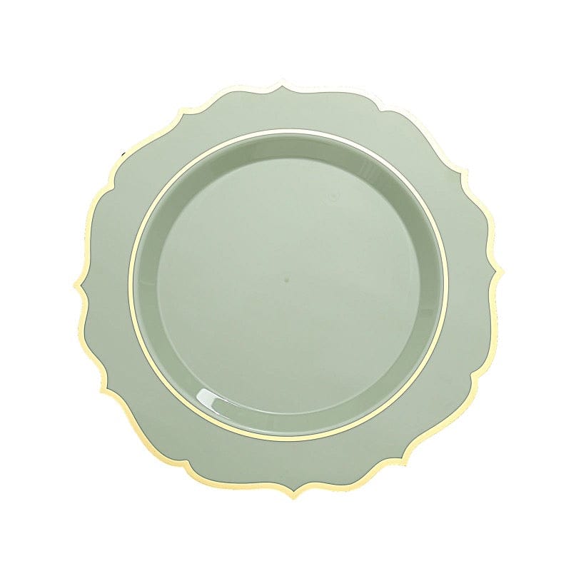 10 pcs 10 in Disposable Plastic Dinner Plates With Scalloped Rim