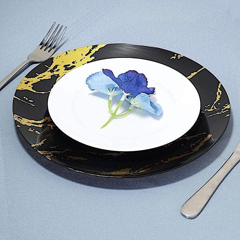 10 pcs 10 in wide Disposable Marble Plastic Salad Plates