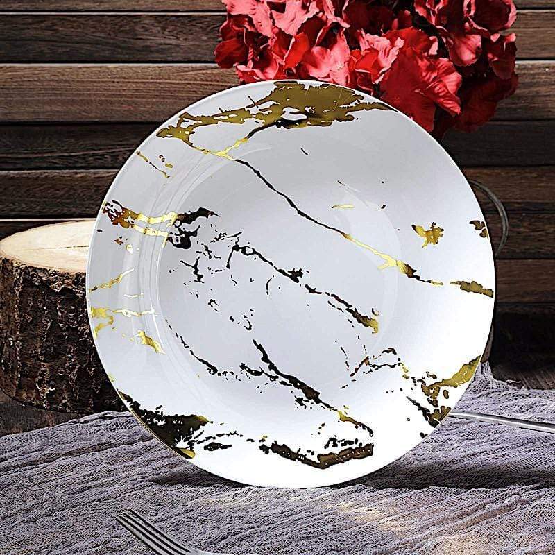 10 pcs 10 in wide Disposable Marble Plastic Salad Plates