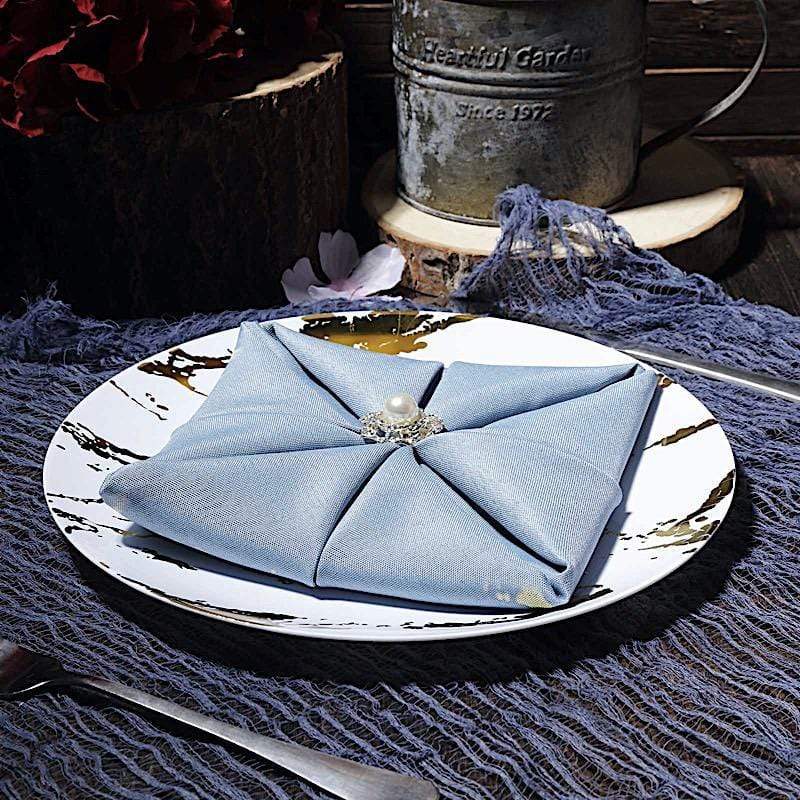 10 pcs 10 in wide Disposable Marble Plastic Salad Plates