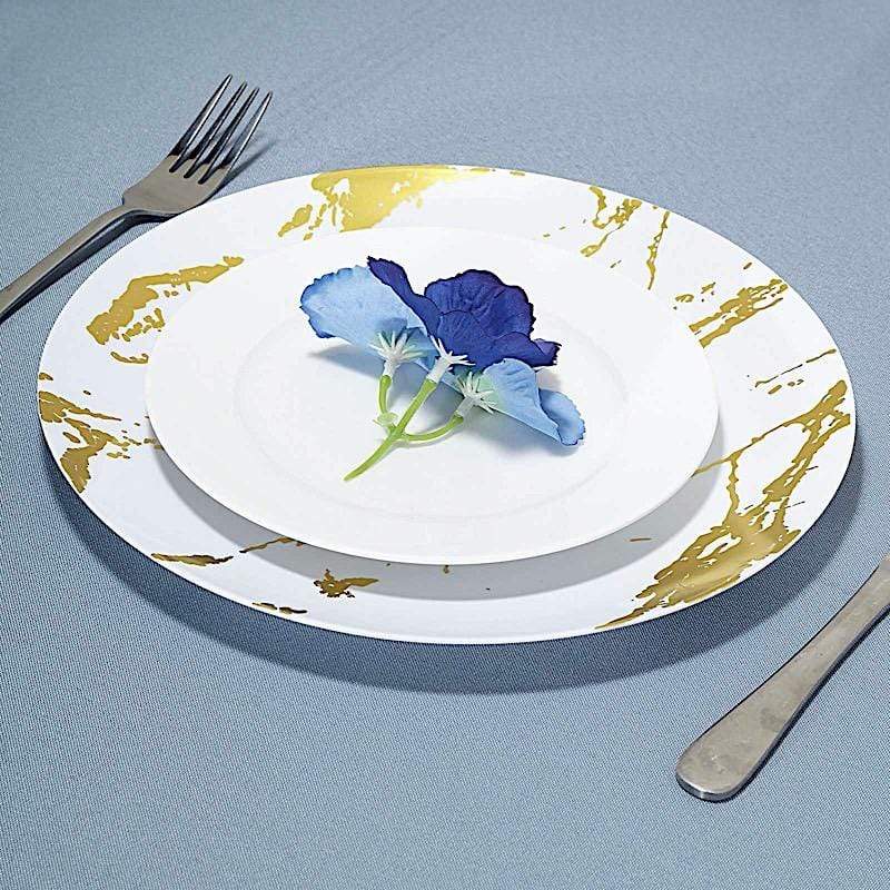 10 pcs 10 in wide Disposable Marble Plastic Salad Plates