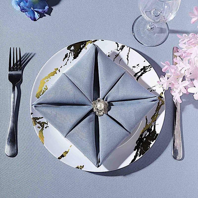 10 pcs 10 in wide Disposable Marble Plastic Salad Plates