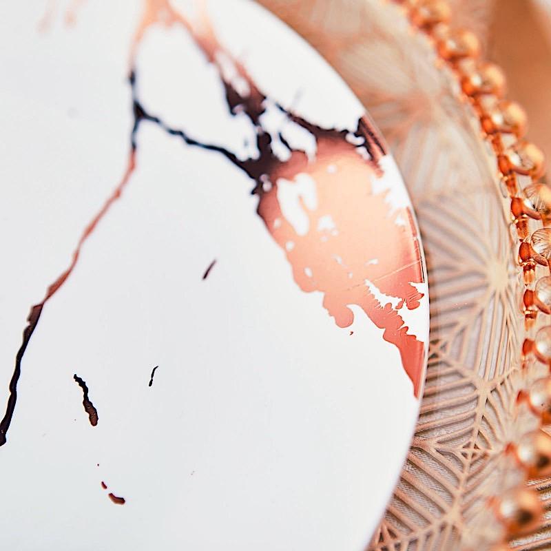 10 pcs 10 in wide Disposable Marble Plastic Salad Plates