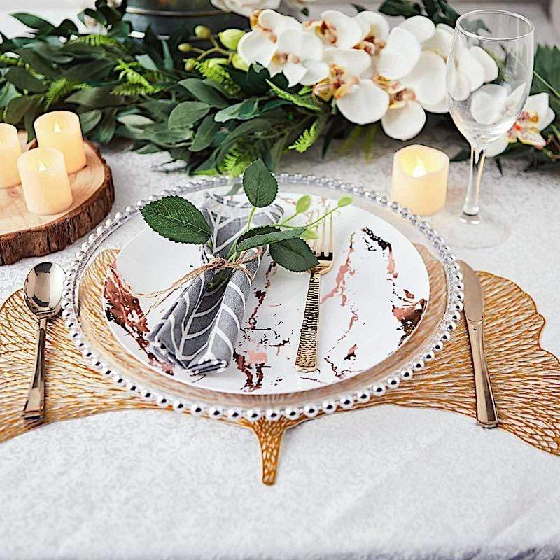 10 pcs 10 in wide Disposable Marble Plastic Salad Plates