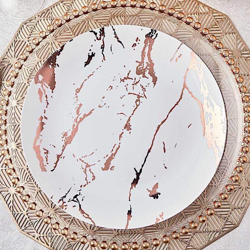 10 pcs 10 in wide Disposable Marble Plastic Salad Plates