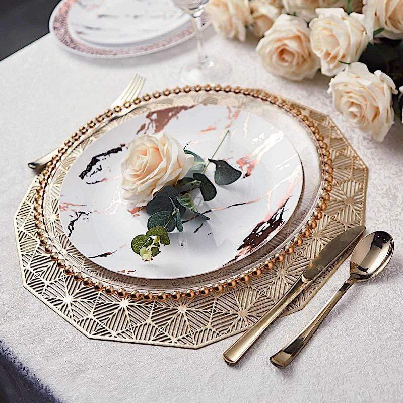 10 pcs 10 in wide Disposable Marble Plastic Salad Plates