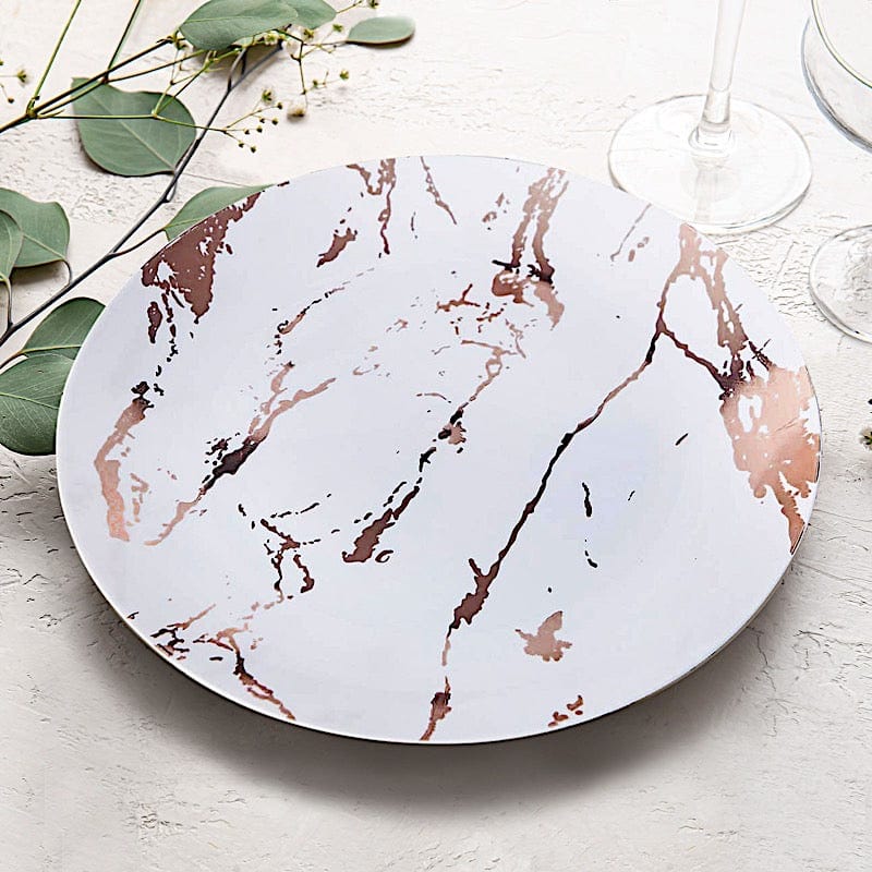 10 pcs 10 in wide Disposable Marble Plastic Salad Plates