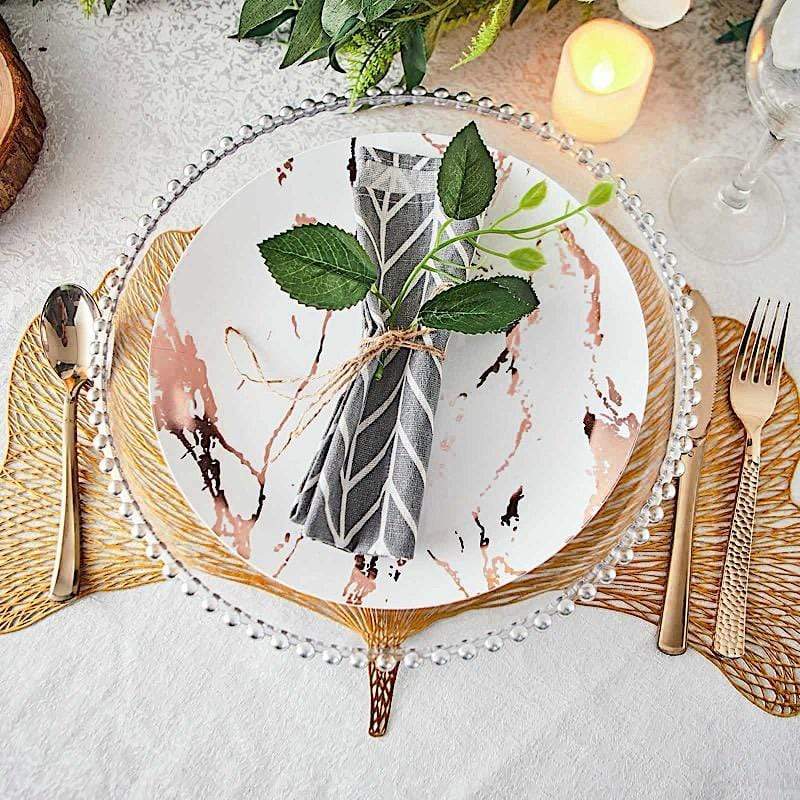 10 pcs 10 in wide Disposable Marble Plastic Salad Plates