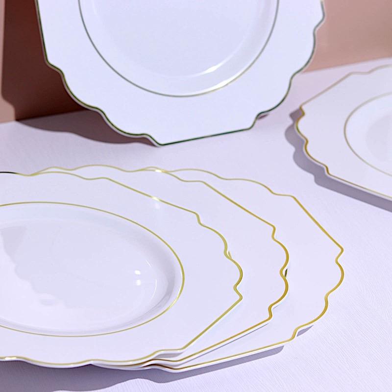 10 pcs 11 in Disposable Baroque Plastic Dinner Plates