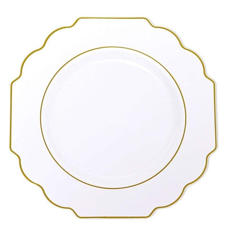 10 pcs 11 in Disposable Baroque Plastic Dinner Plates