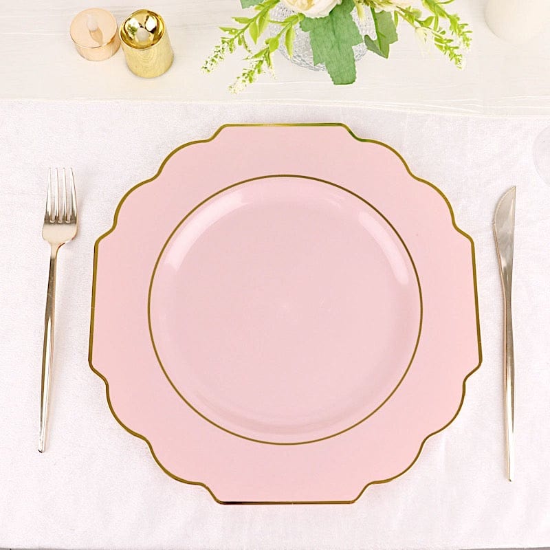 10 pcs 11 in Disposable Baroque Plastic Dinner Plates