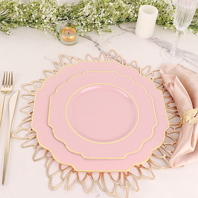 10 pcs 11 in Disposable Baroque Plastic Dinner Plates