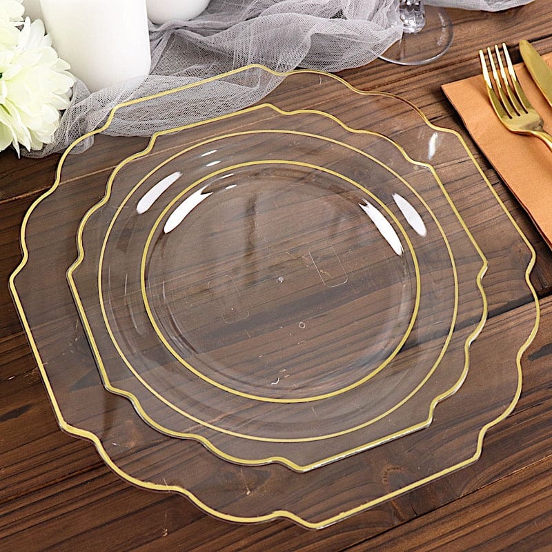 10 pcs 11 in Disposable Baroque Plastic Dinner Plates