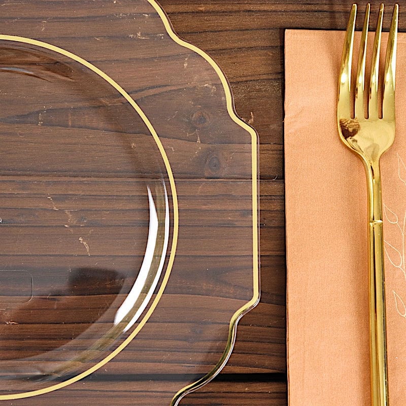 10 pcs 11 in Disposable Baroque Plastic Dinner Plates