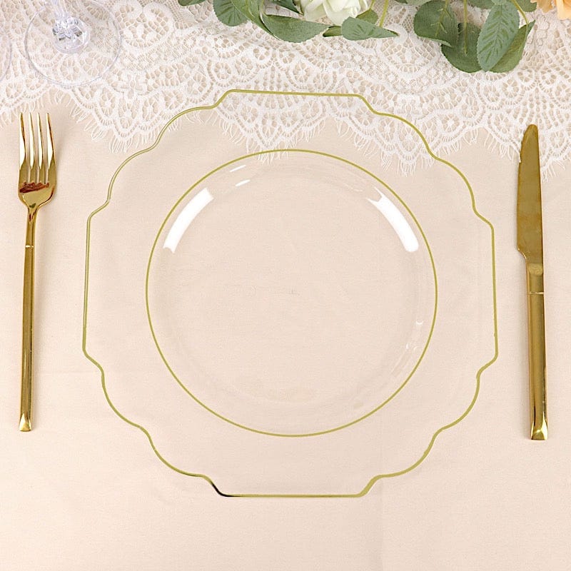 10 pcs 11 in Disposable Baroque Plastic Dinner Plates