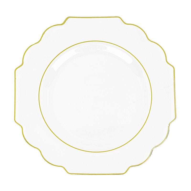10 pcs 11 in Disposable Baroque Plastic Dinner Plates