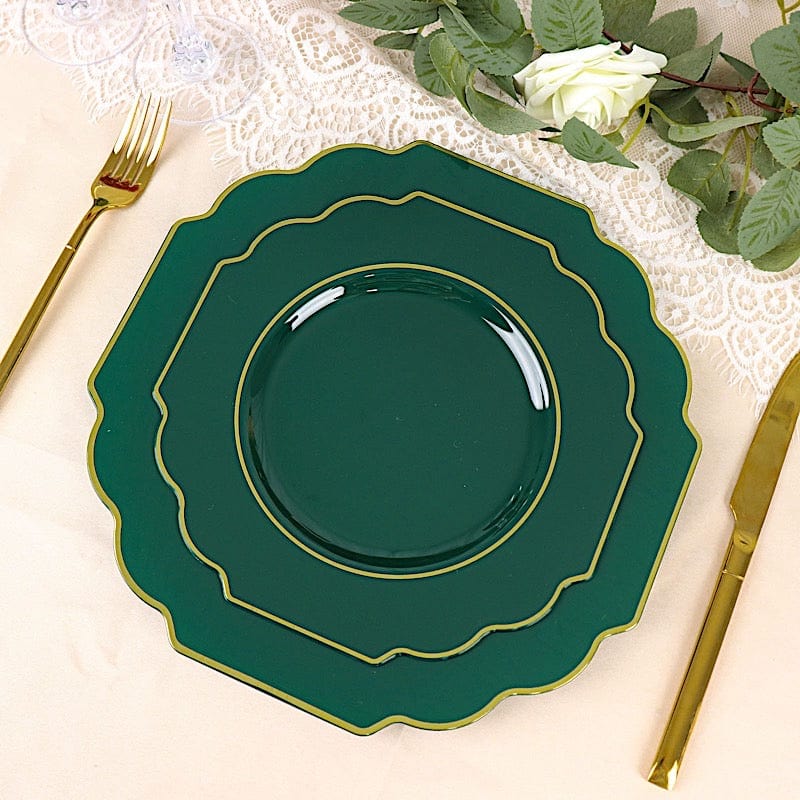 10 pcs 11 in Disposable Baroque Plastic Dinner Plates
