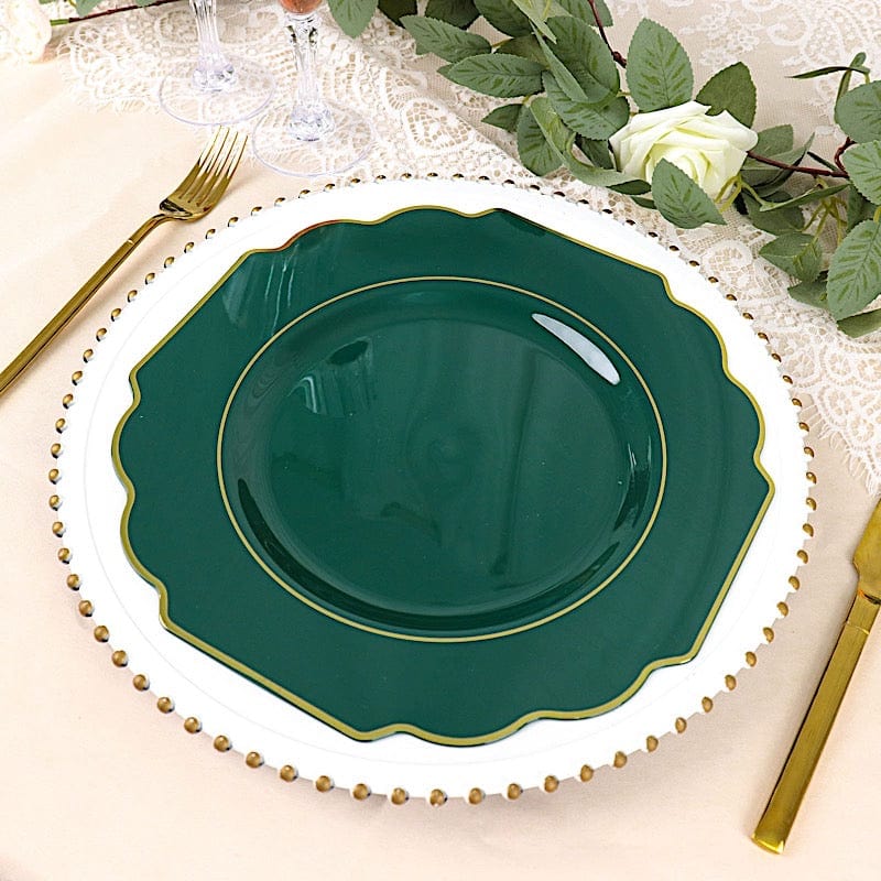 10 pcs 11 in Disposable Baroque Plastic Dinner Plates