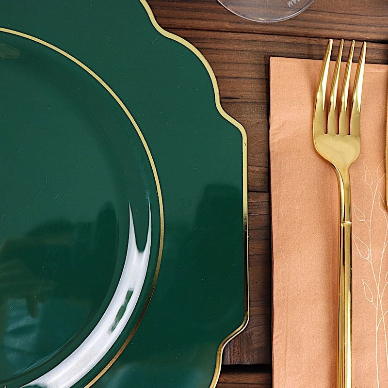 10 pcs 11 in Disposable Baroque Plastic Dinner Plates