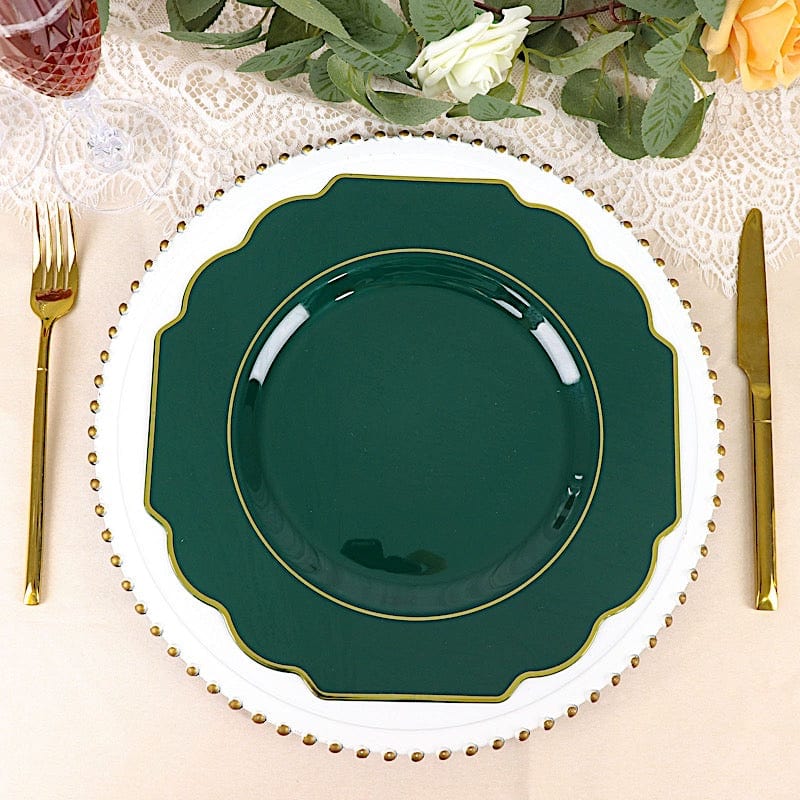 10 pcs 11 in Disposable Baroque Plastic Dinner Plates