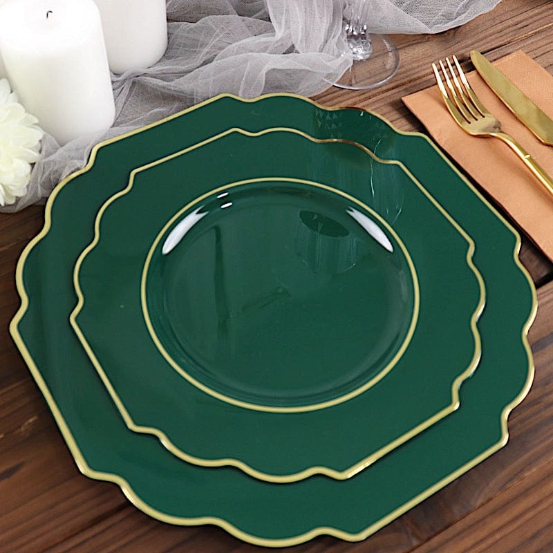 10 pcs 11 in Disposable Baroque Plastic Dinner Plates