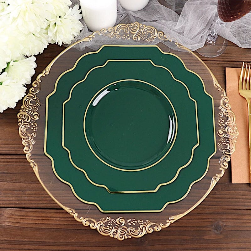 10 pcs 11 in Disposable Baroque Plastic Dinner Plates