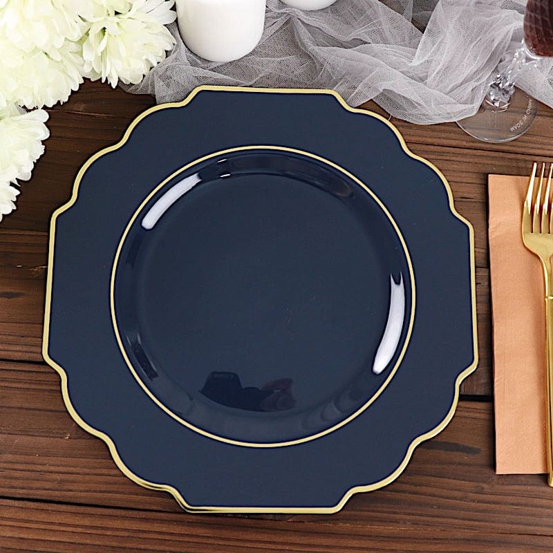 10 pcs 11 in Disposable Baroque Plastic Dinner Plates