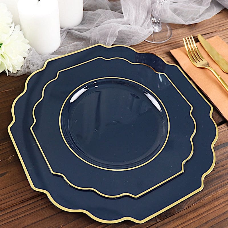 10 pcs 11 in Disposable Baroque Plastic Dinner Plates
