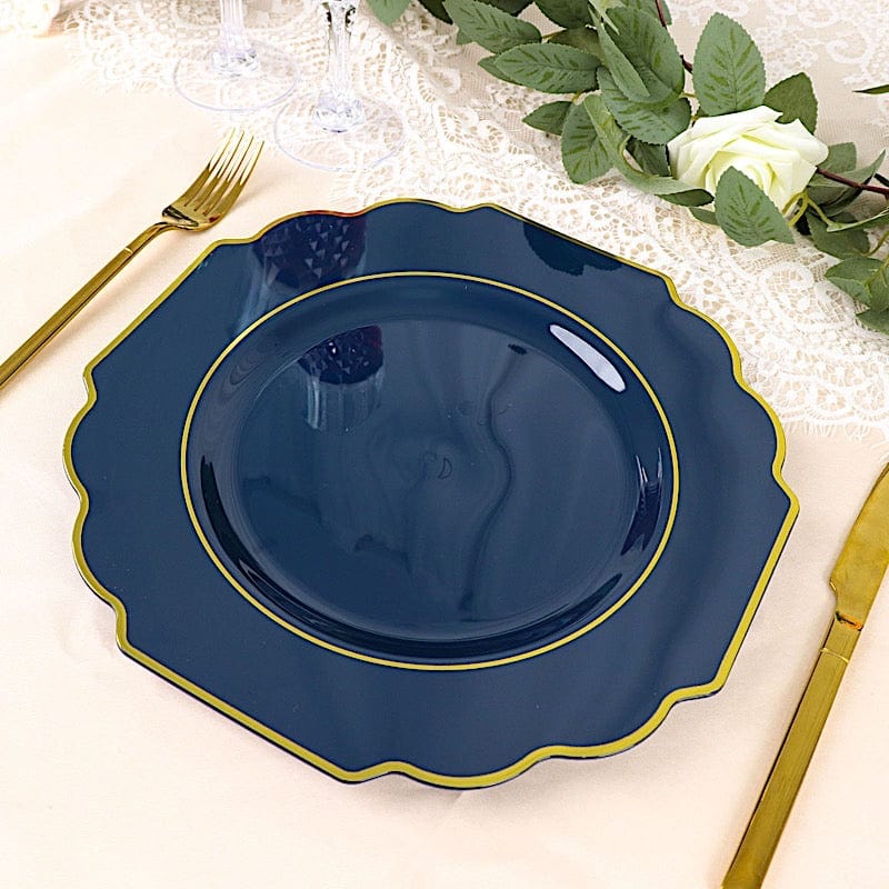 10 pcs 11 in Disposable Baroque Plastic Dinner Plates