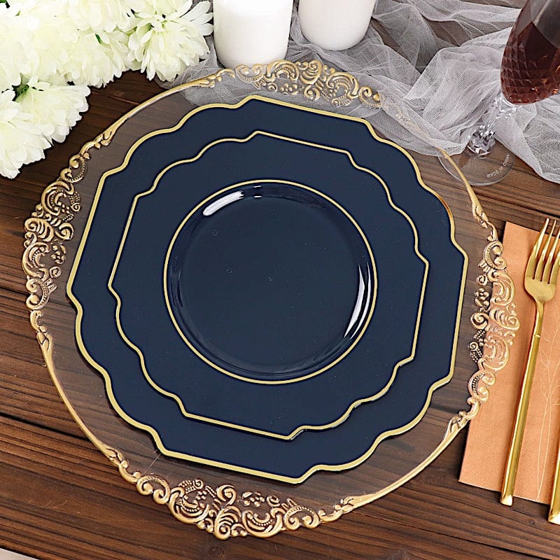 10 pcs 11 in Disposable Baroque Plastic Dinner Plates