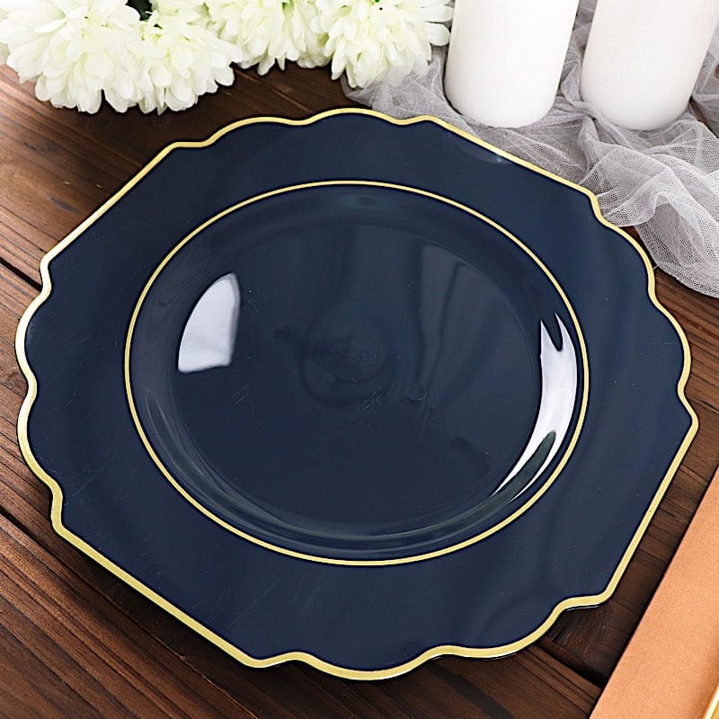 10 pcs 11 in Disposable Baroque Plastic Dinner Plates