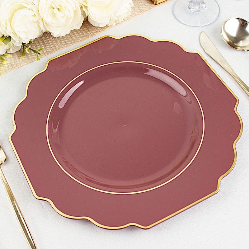 10 pcs 11 in Disposable Baroque Plastic Dinner Plates