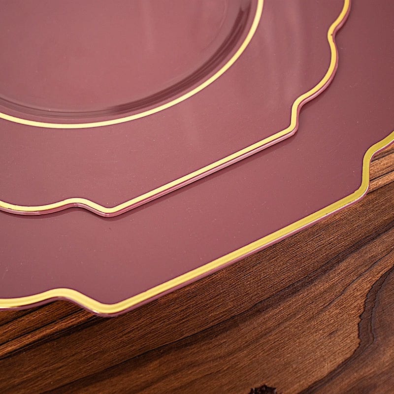 10 pcs 11 in Disposable Baroque Plastic Dinner Plates