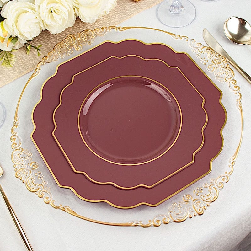 10 pcs 11 in Disposable Baroque Plastic Dinner Plates