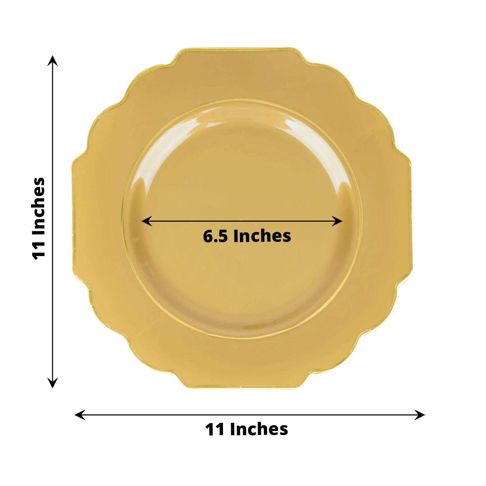 10 pcs 11 in Disposable Baroque Plastic Dinner Plates