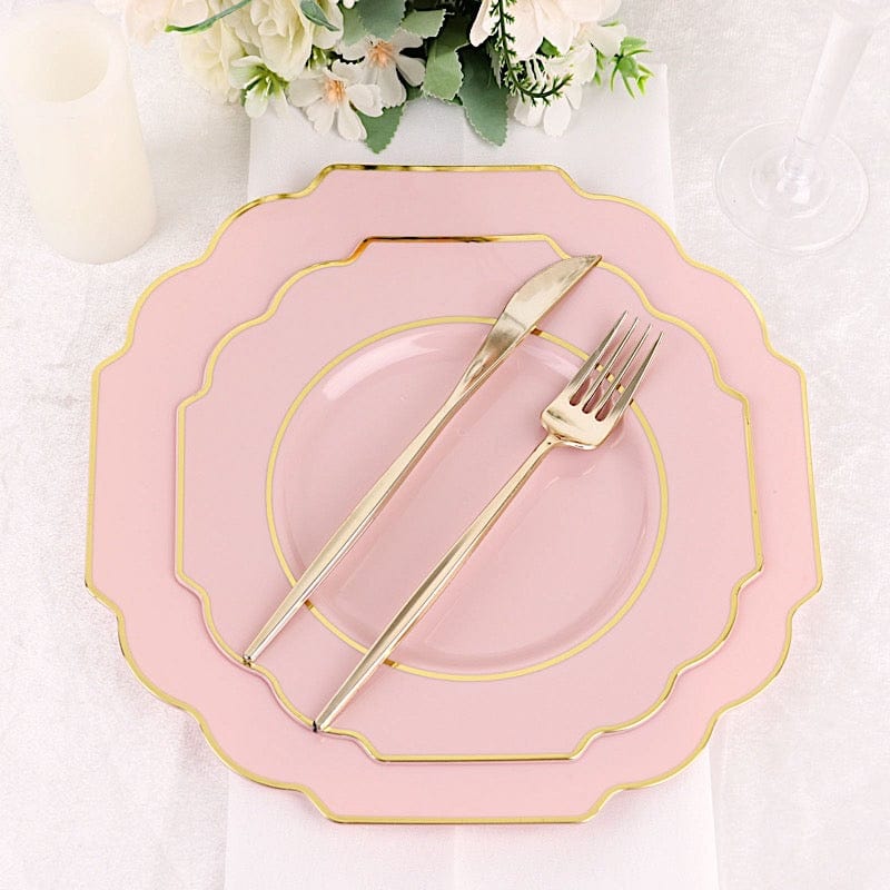 10 pcs 11 in Disposable Baroque Plastic Dinner Plates