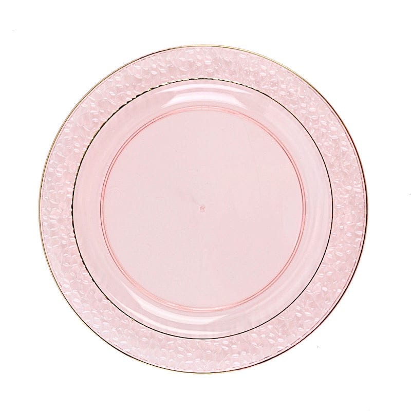 10 pcs 7.5 in wide Disposable Plastic Salad Plates with Hammered Trim
