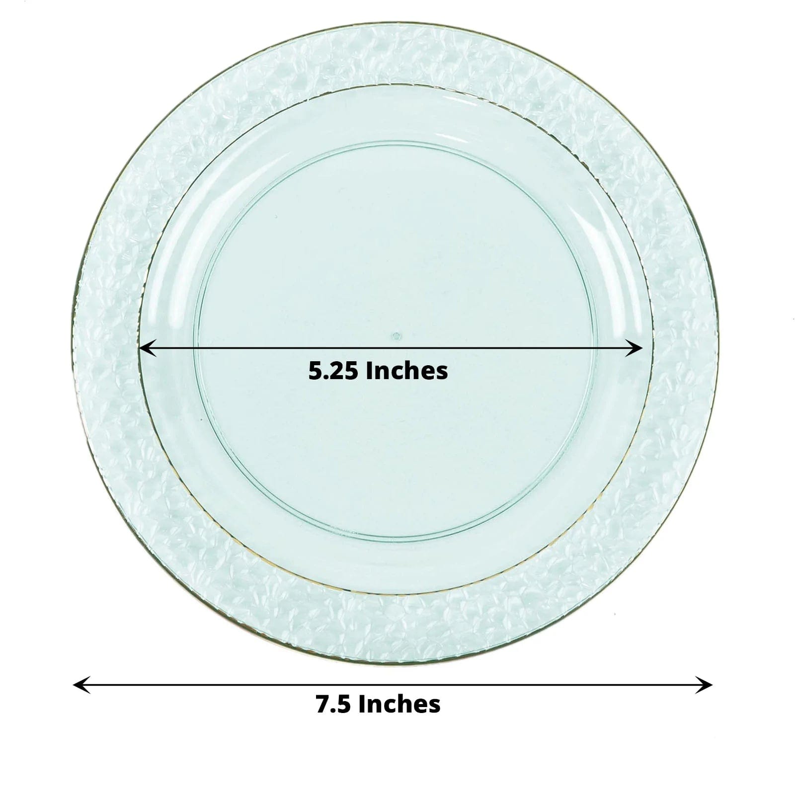 10 pcs 7.5 in wide Disposable Plastic Salad Plates with Hammered Trim