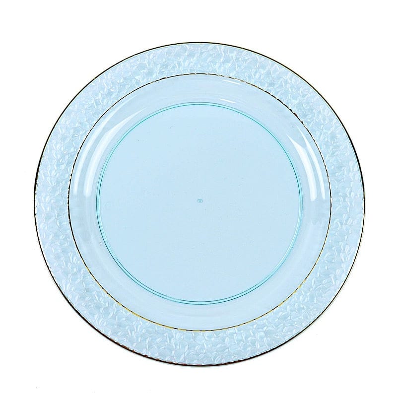 10 pcs 7.5 in wide Disposable Plastic Salad Plates with Hammered Trim